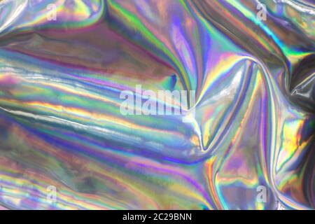 Holographic iridescent abstract blurred surface. Holographic gradient. Stock Photo