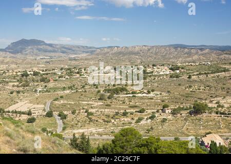 View from the castle at Busot near Alicante on the Costa Blanca, Spain Stock Photo
