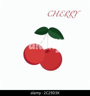 Vector set of fresh berries. Cherry. Stock Vector