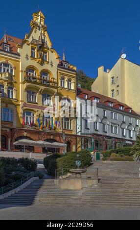historical center of Karlovy Vary, Czech republic Stock Photo