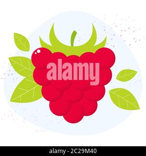 Vector raspberry icon. Flat cartoon berry illustration Stock Vector