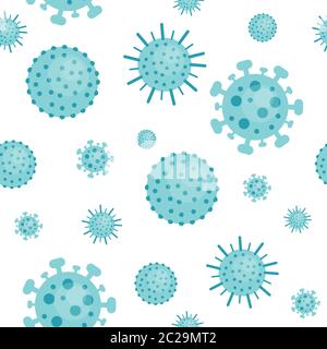 Bacteria Biology Organisms Seamless Pattern. Virus Infection Epidemic. Medical Genetics Bacteriological Microorganism.  Stock Vector