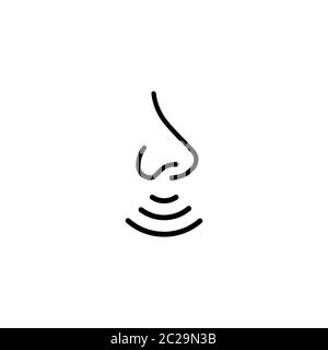 Nose icon line. Smell sense symbol. Vector on isolated white background. Eps 10. Stock Vector