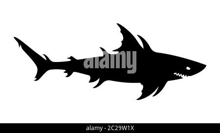 Megalodon, Giant shark, Sea monster, Aquatic mutant, Danger creature. Stock Photo