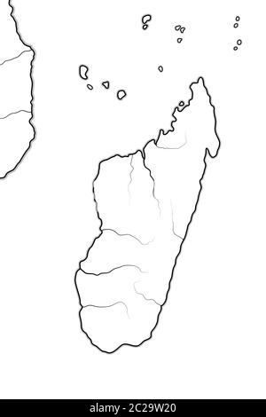 World Map Of Madagascar And Africa Coastline Madagascar Zanzibar Tanzania South Africa Geographic Chart With Oceanic Coastline Atolls And Isles Stock Photo Alamy