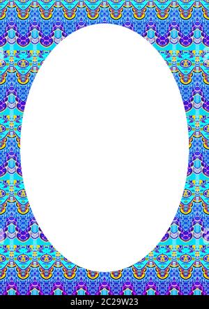 White Frame With Asian Ornate Style Rounded Borders Stock Photo