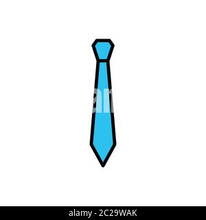 Isolated style tie flat icon on a white background. Design vector template Stock Vector