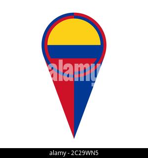 Colombia map pointer pin icon location flag marker Stock Photo