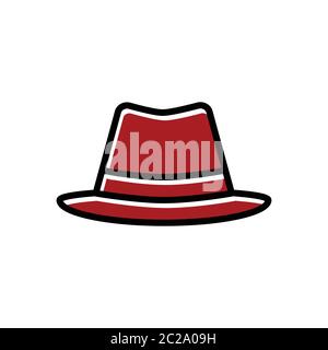 Happy Fathers Day symbol. hat flat icon. Design template vector Stock Vector