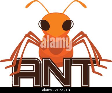 ants logo isolated on white background, vector illustration Stock Vector