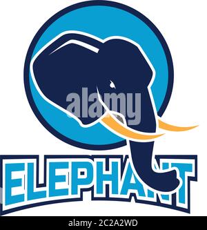 elephant logo isolated on white background, vector illustration Stock Vector