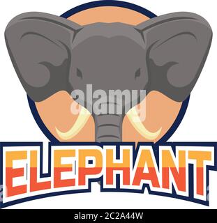 elephant logo isolated on white background, vector illustration Stock Vector