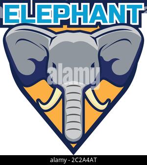elephant logo isolated on white background, vector illustration Stock Vector