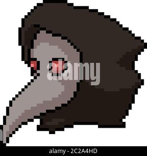 vector pixel art cult mask isolated cartoon Stock Vector