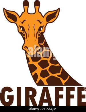 giraffe logo isolated on white background, vector illustration Stock Vector