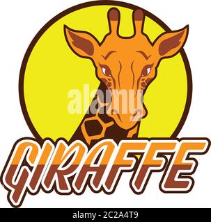 giraffe logo isolated on white background, vector illustration Stock Vector