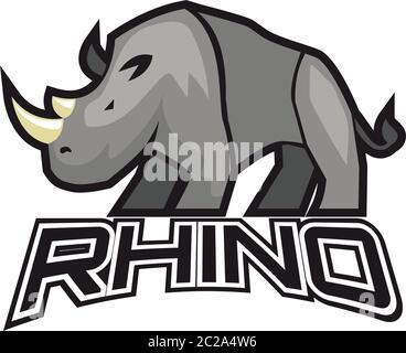 rhino icon isolated on white background, vector illustration Stock Vector
