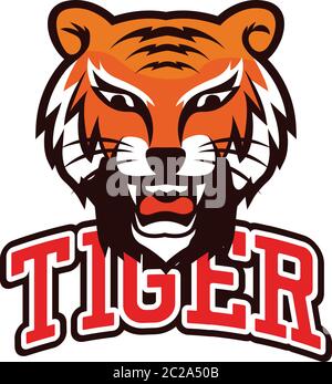 tigers logo isolated on white background, vector illustration Stock Vector