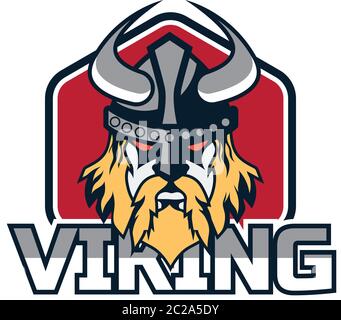 viking warrior logo isolated on white background, vector illustration Stock Vector