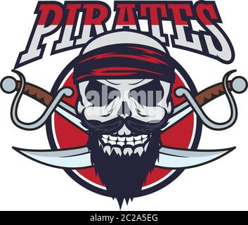 pirates skull icon isolated on white background, vector illustration Stock Vector