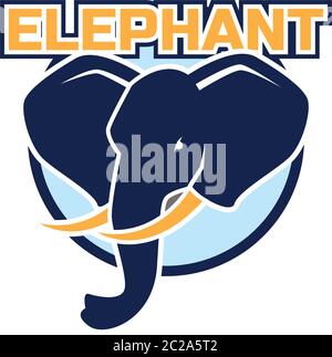 elephant logo isolated on white background, vector illustration Stock Vector