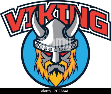 viking warrior logo isolated on white background, vector illustration Stock Vector