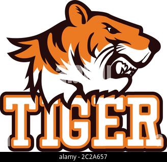 tigers logo isolated on white background, vector illustration Stock Vector