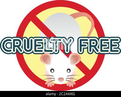 not tested on animals, cruelty free, no animal testing logo for doctor or clinic, vector illustration Stock Vector
