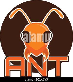 ants logo isolated on white background, vector illustration Stock Vector