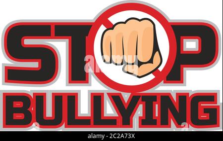 stop bullying, no bullying logo, vector illustration Stock Vector Image ...