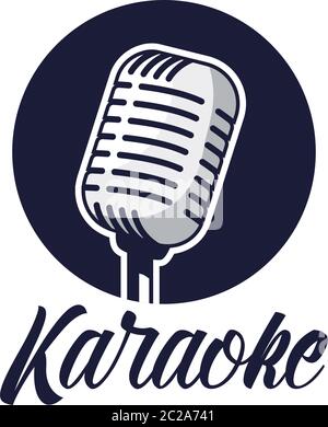 karaoke logo isolated on white background, vector illustration Stock Vector