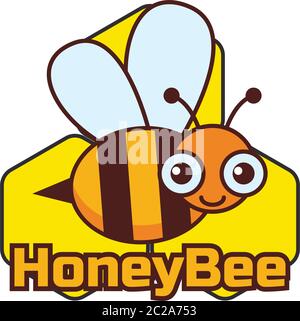 bumble bee honey bee logo, vector illustration Stock Vector