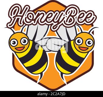 bumble bee honey bee logo, vector illustration Stock Vector