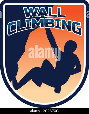 climbing wall sport logo, vector illustration Stock Vector