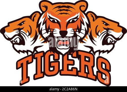 tigers logo isolated on white background, vector illustration Stock Vector