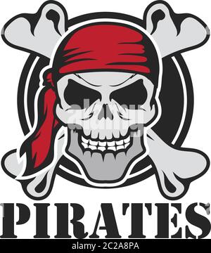 pirates skull icon isolated on white background, vector illustration Stock Vector