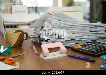desk full of papers