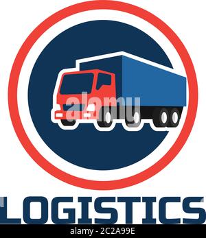 shipping logistics logo, vector illustration Stock Vector