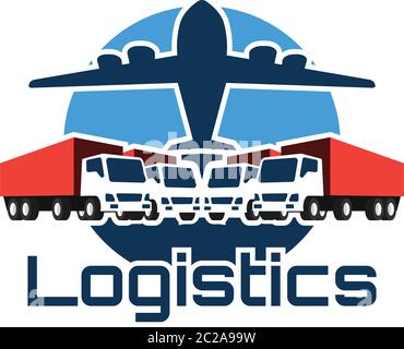 shipping logistics logo, vector illustration Stock Vector