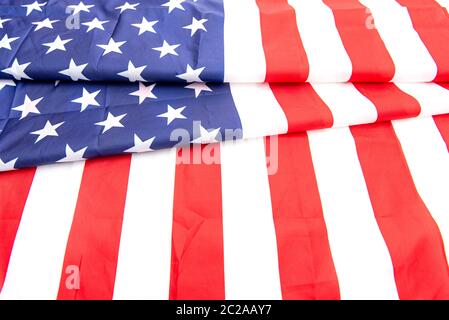 USA fabric flag, texture or background American flag Stock Photo