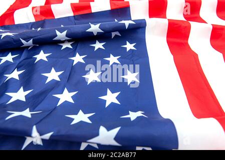 USA fabric flag, texture or background American flag Stock Photo