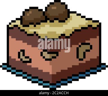 Vector Pixel Art Fancy Cake Snack Isolated Cartoon Stock Vector Image Art Alamy