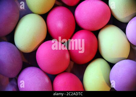 Self-coloured Easter eggs Stock Photo