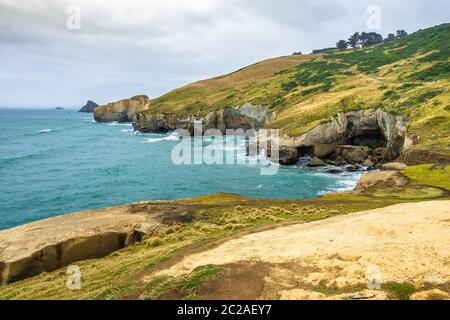 Tunnel Beach New Zealand Stock Photo