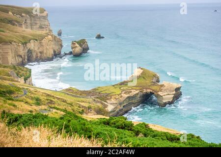 Tunnel Beach New Zealand Stock Photo