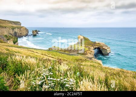 Tunnel Beach New Zealand Stock Photo