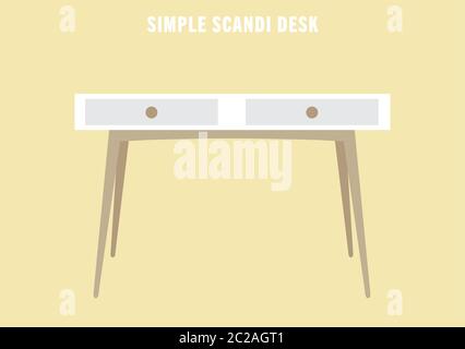 Simple Scandinavian style desk vector Stock Vector