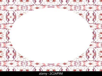 Circle Frame Background with Decorated Borders Stock Photo