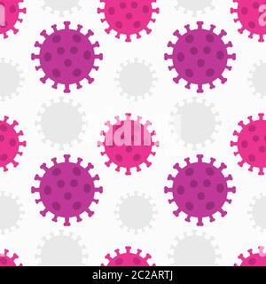 Coronavirus virus seamless pattern. Vector illustration. Stock Vector