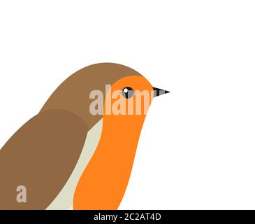 Robin bird portrait. Vector illustration. Stock Vector